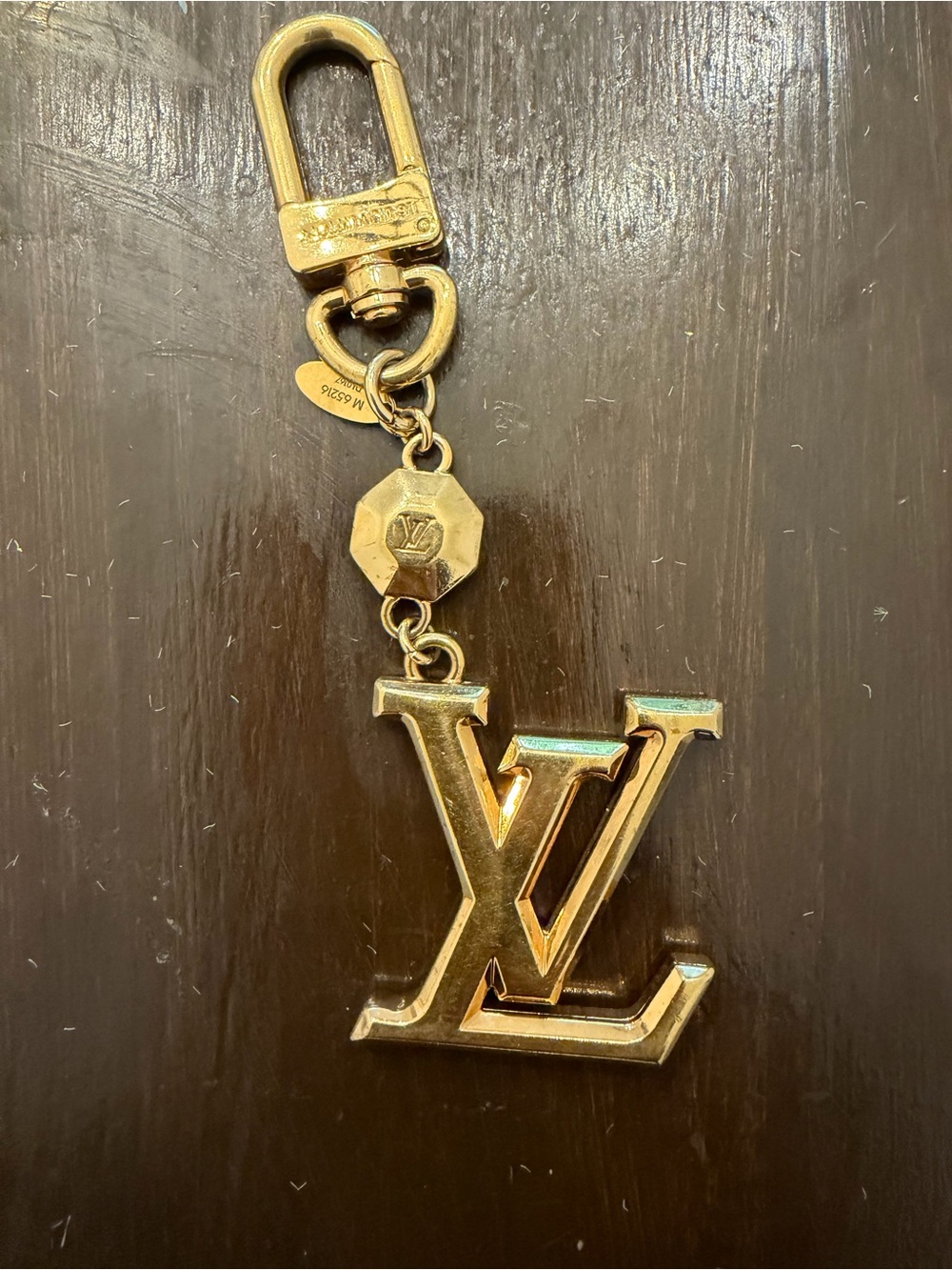 Louis Vuitton Gold-tone LV Logo Key Charm